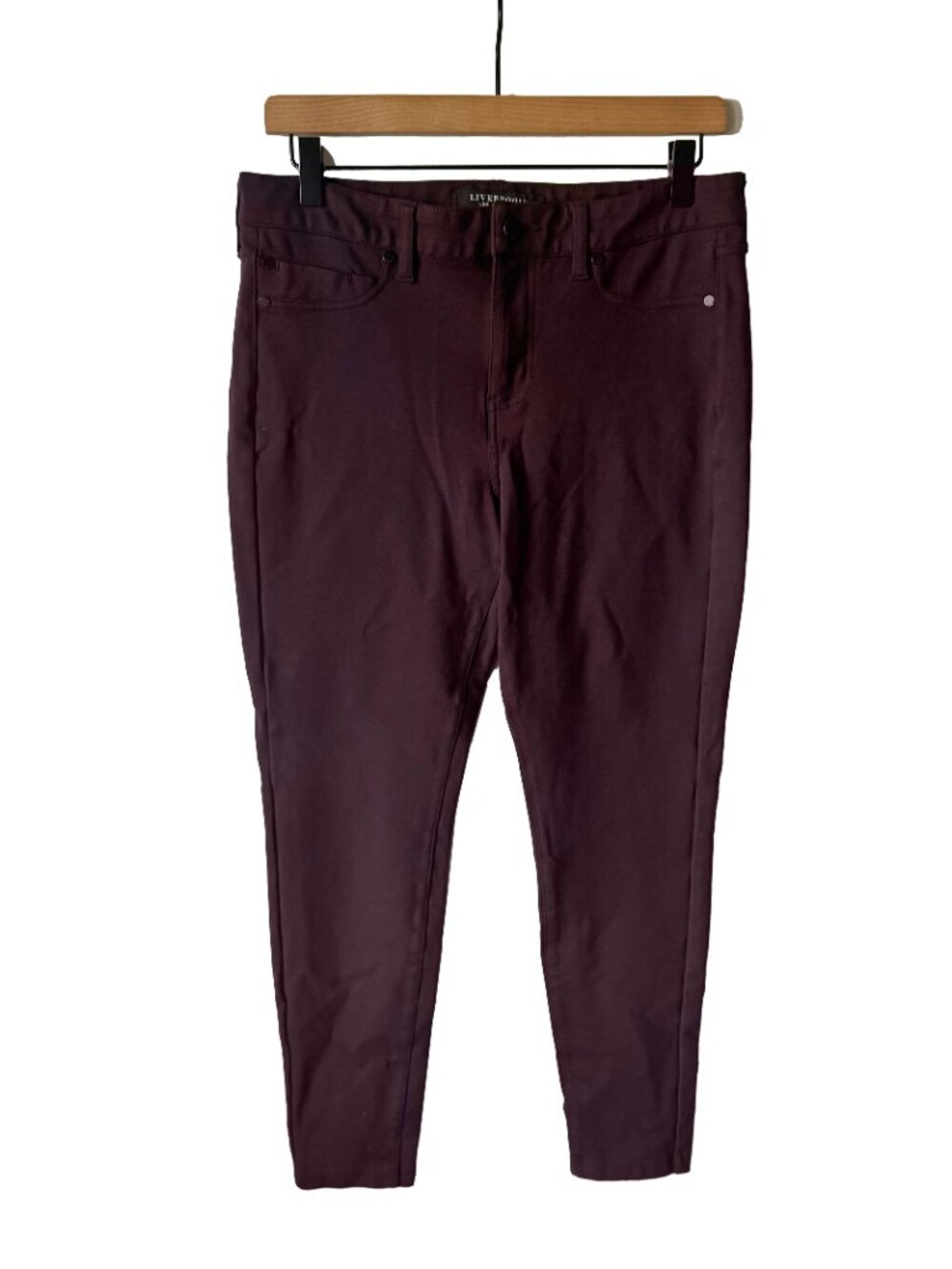 Liverpool Maroon/Aubergine Straight Leg Flattering Pants Women's Size 10